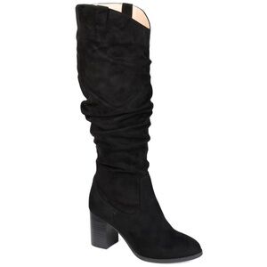 NWT Journee Collection Women Aneil Black Faux Suede Slouchy Dress Boot Size 7XWC